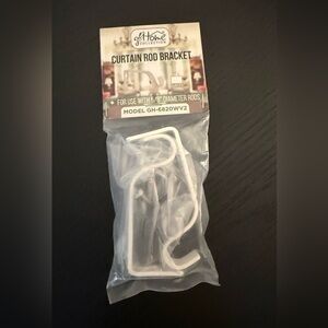 Home White Curtain Rod Bracket 5/8” diameter